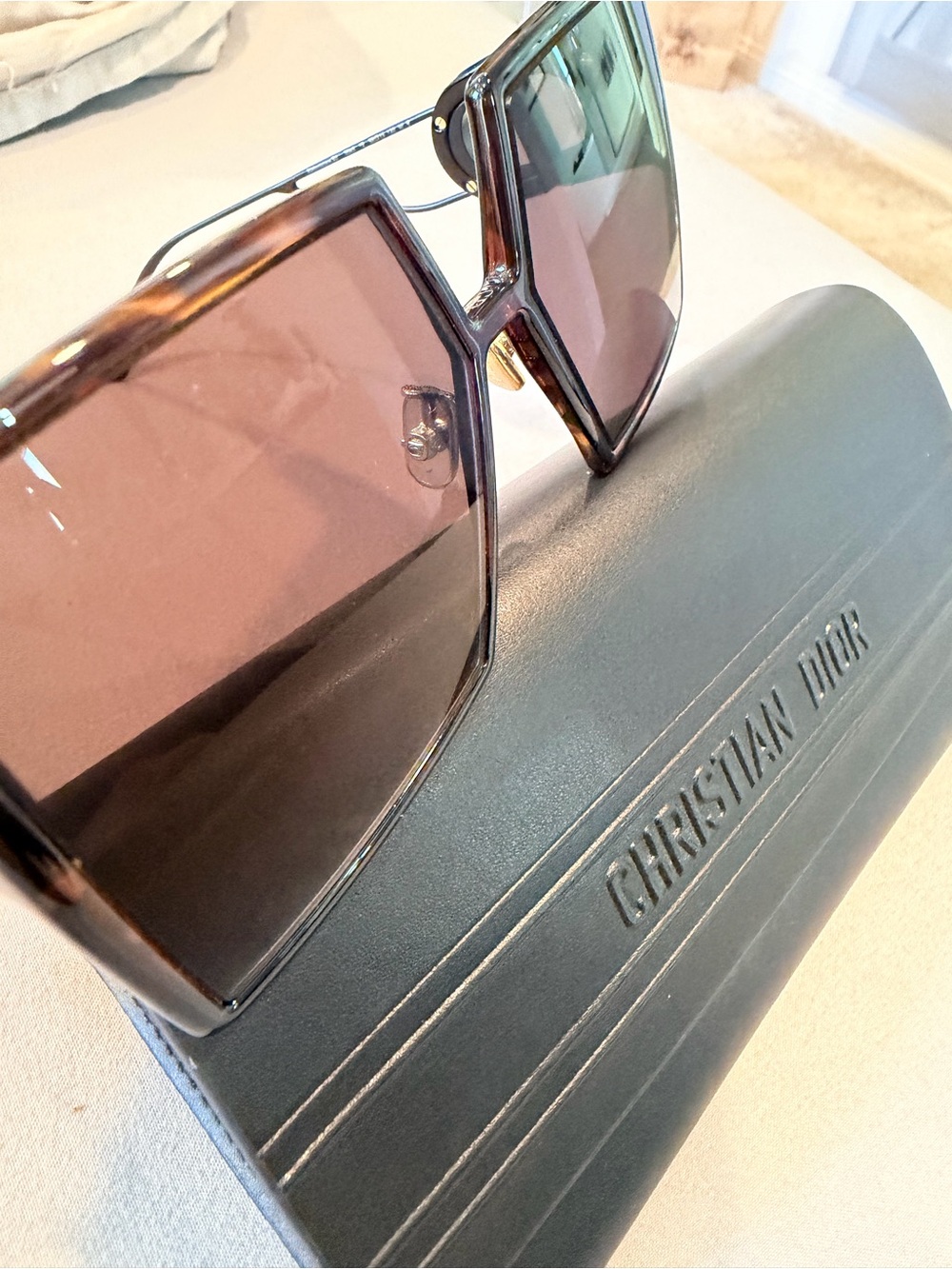 Dior Oversized Square Sunglasses with dark Gradient Lenses